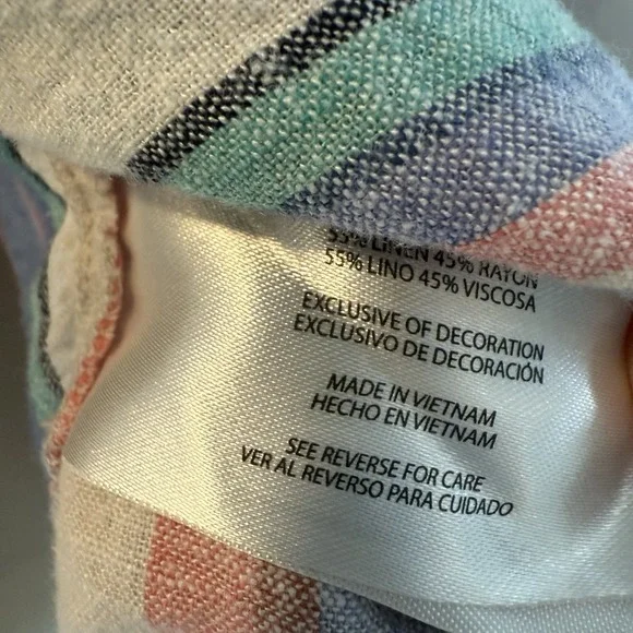 Orvis Women's Linen Blend Short Sleeve Top Button Front Shirt XL - Picture 6 of 8